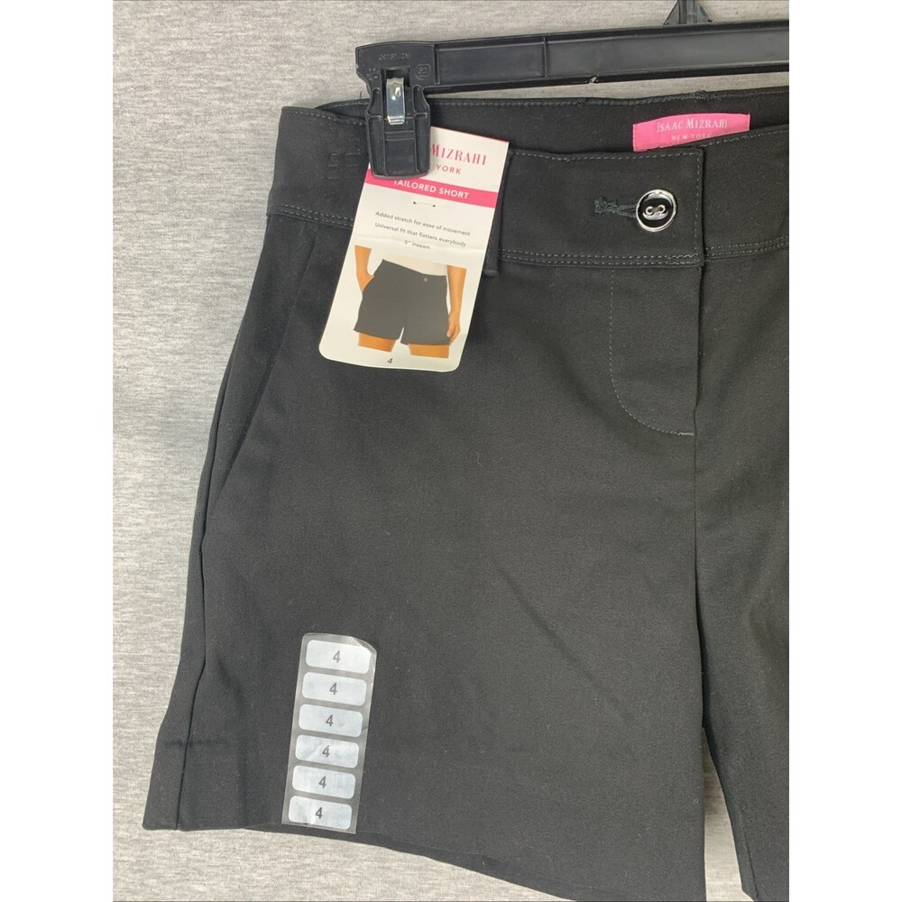 NWT ISAAC MIZRAHI New York Dress Shorts Black Tailored Flat Front Size 4 Womens - Picture 2 of 16